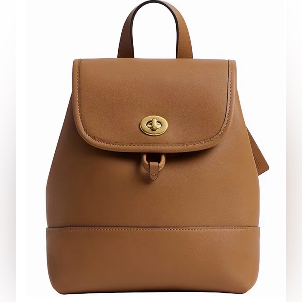 Coach Turnlock Backpack, B4/Honey Brown, Medium